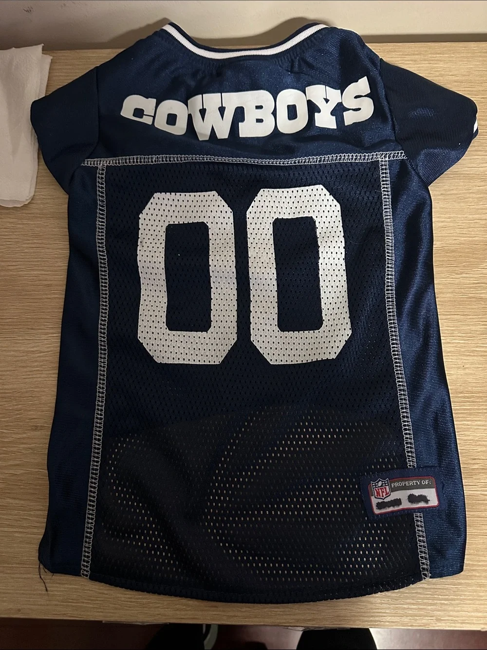 Pets First NFL Dallas Cowboys Navy Blue Football Jersey for Dogs
